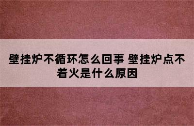 壁挂炉不循环怎么回事 壁挂炉点不着火是什么原因